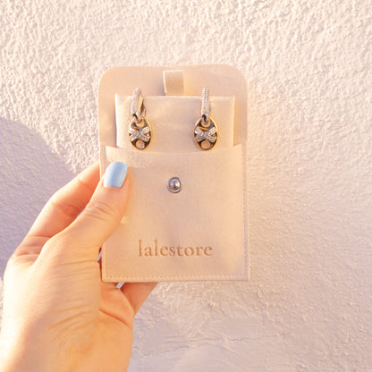 Pendientes colgantes de cristal de dos tonos