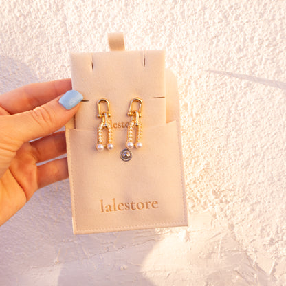 Chain Pearl Duo Earrings