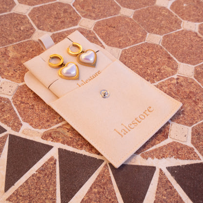 Crystal Center Heart Earrings