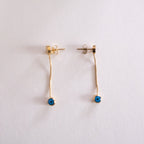 Metallic keychain with spherical ends on a white background