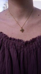 Two-Sided Black Heart Locket Necklace