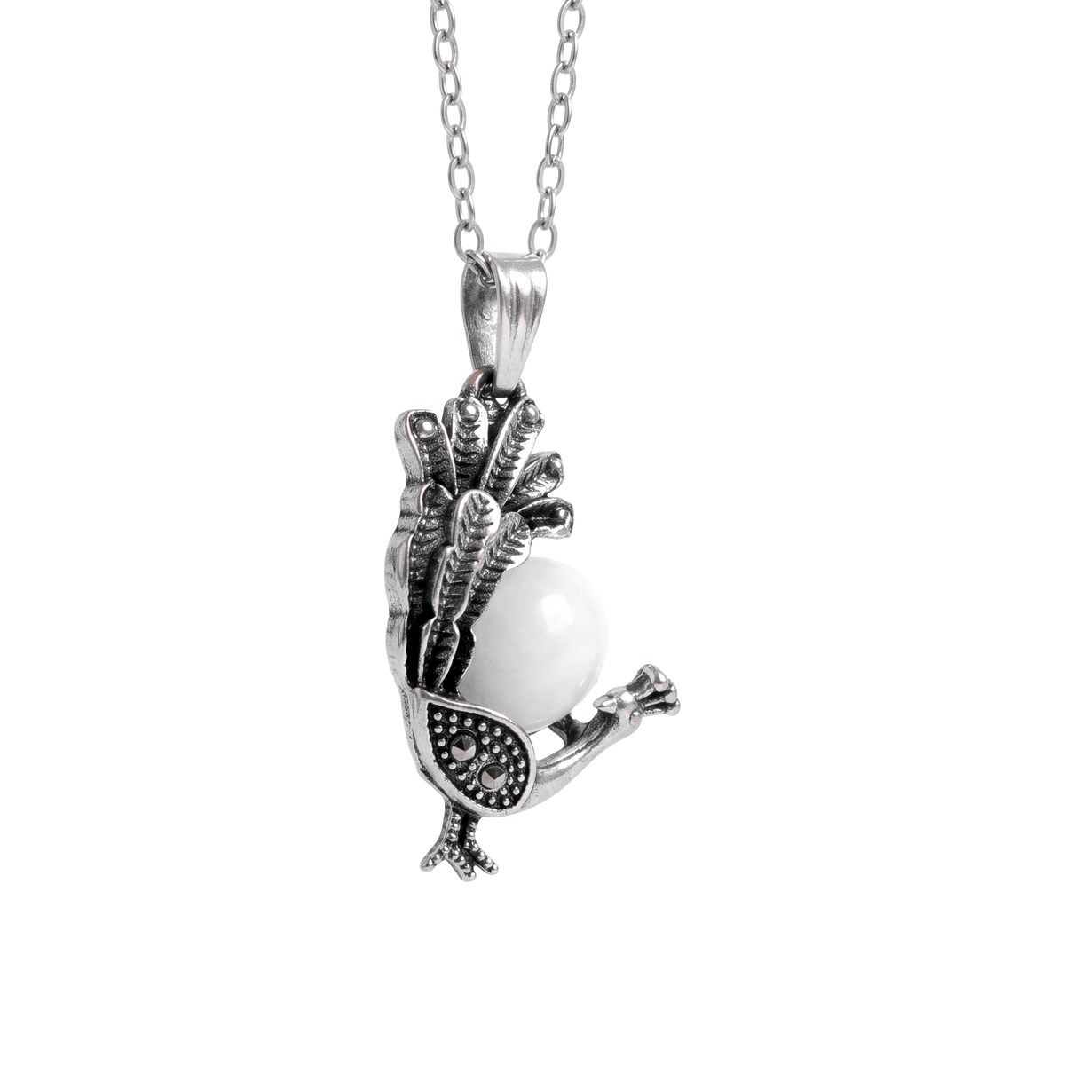 Leque Peacock Sea Foam Necklace