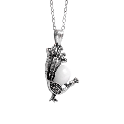 Leque Peacock Sea Foam Necklace