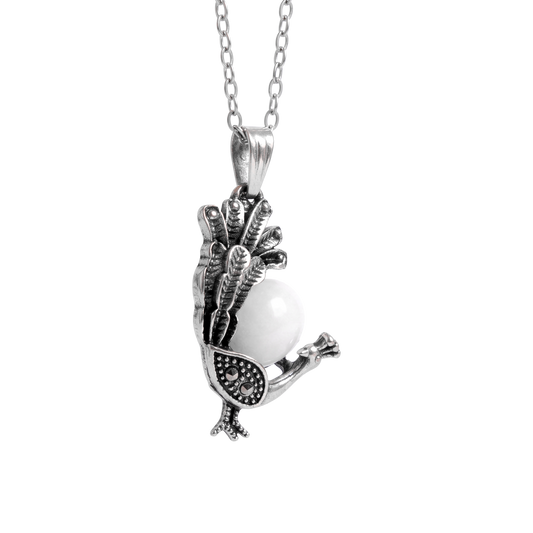Leque Peacock Sea Foam Necklace