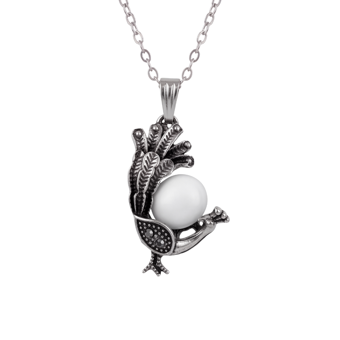 Leque Peacock Sea Foam Necklace