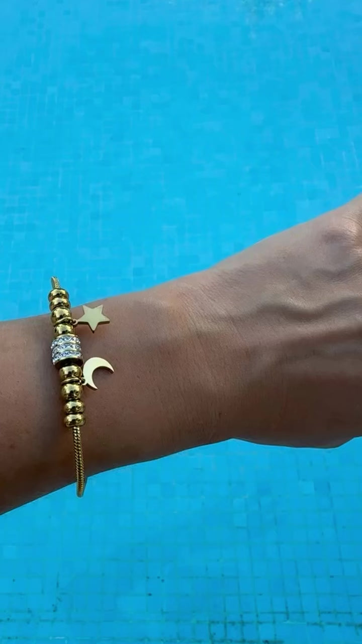 Moon and Star Charms Bracelet