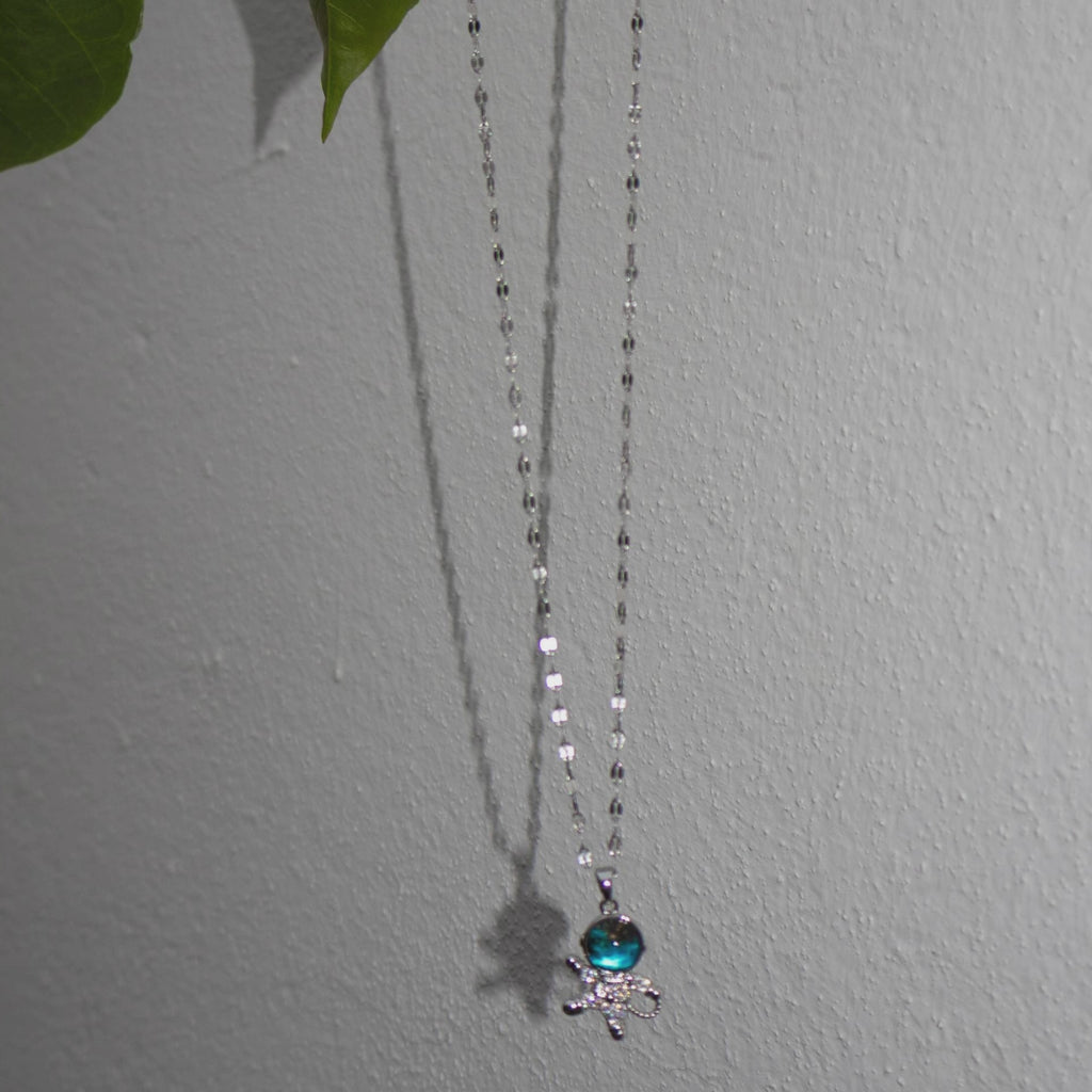 Blue Astronaut Pendant Necklace