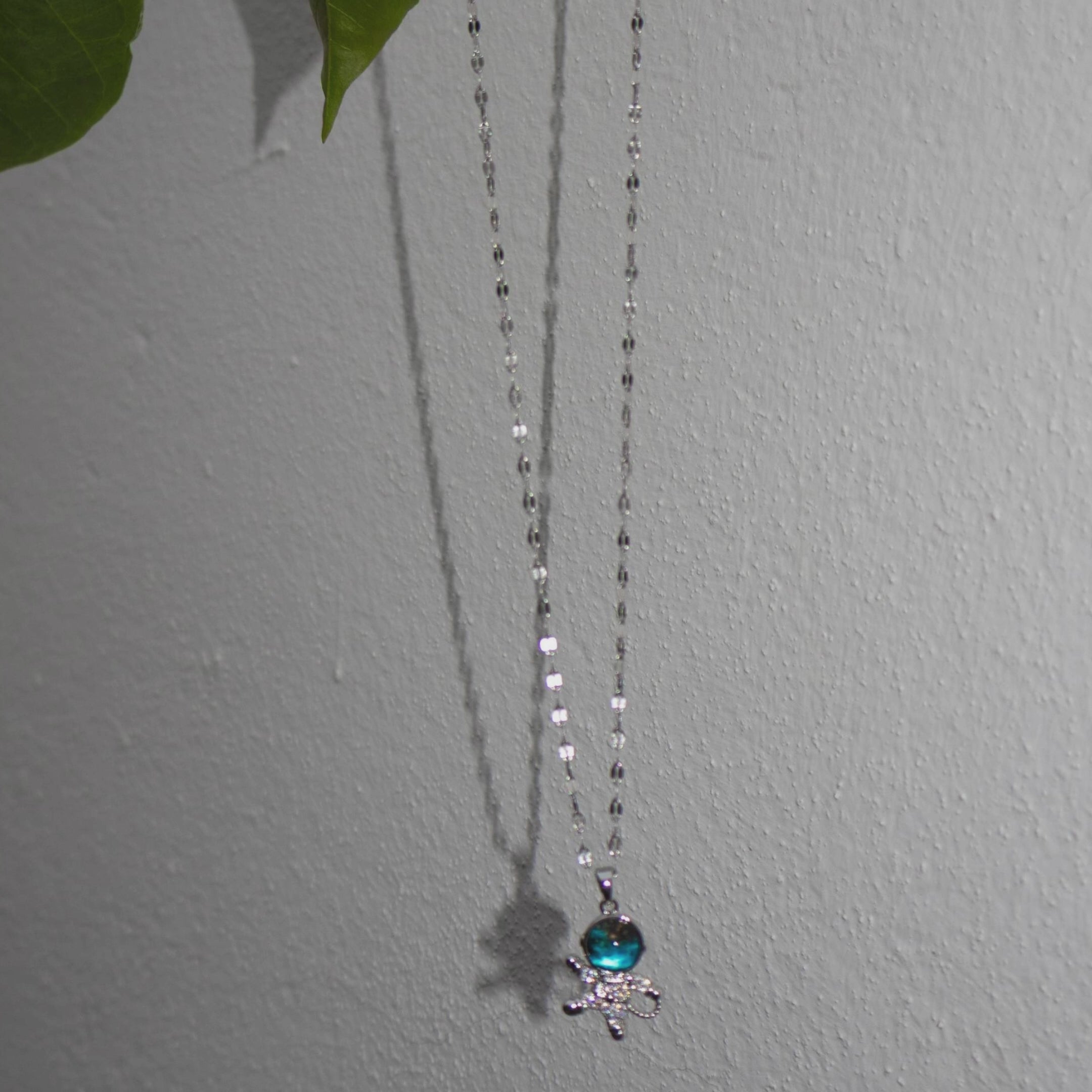Blue Astronaut Pendant Necklace