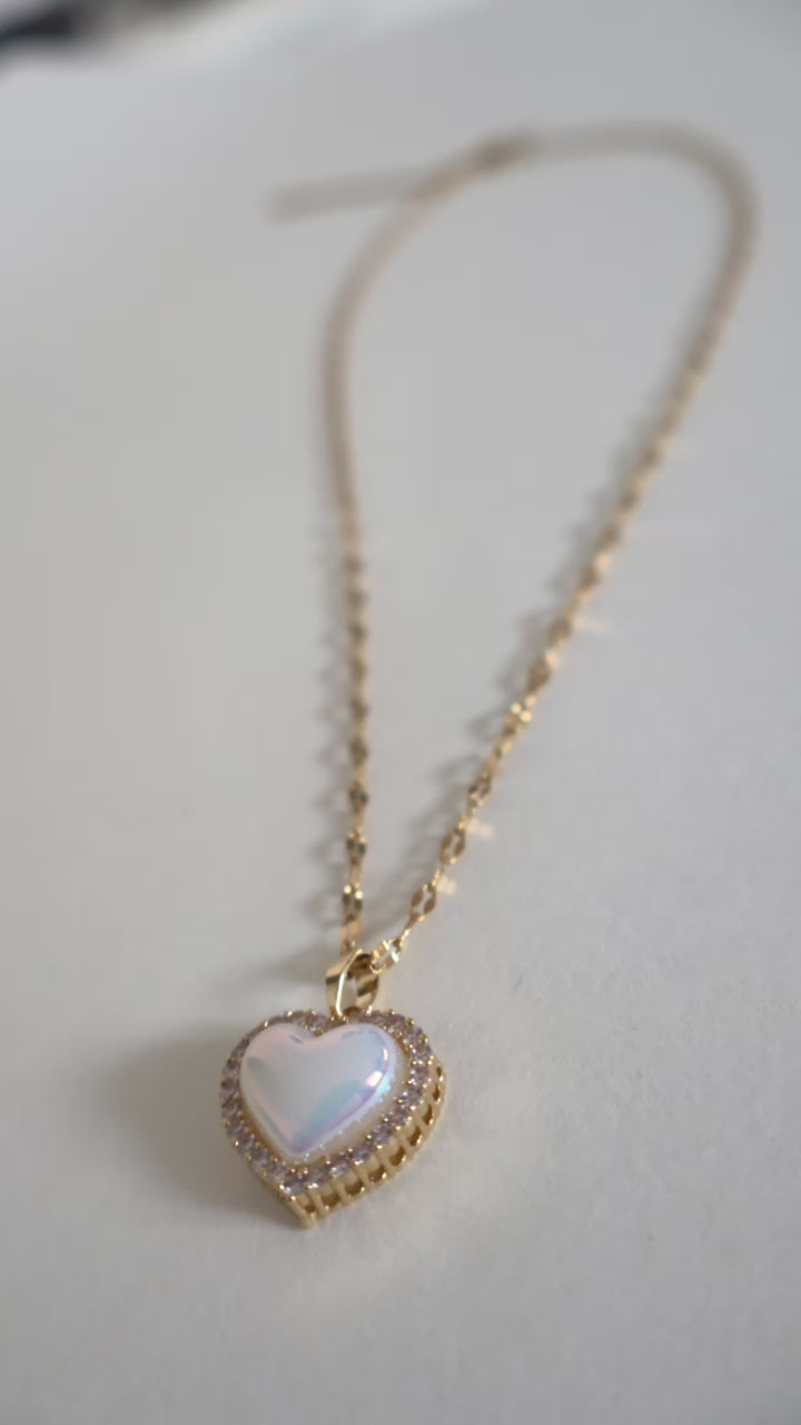 Crystal Halo Heart Pendant Necklace